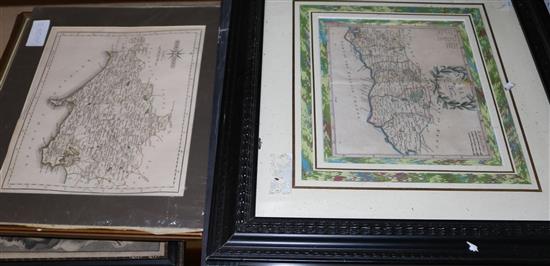 Mixed pictures, maps and prints